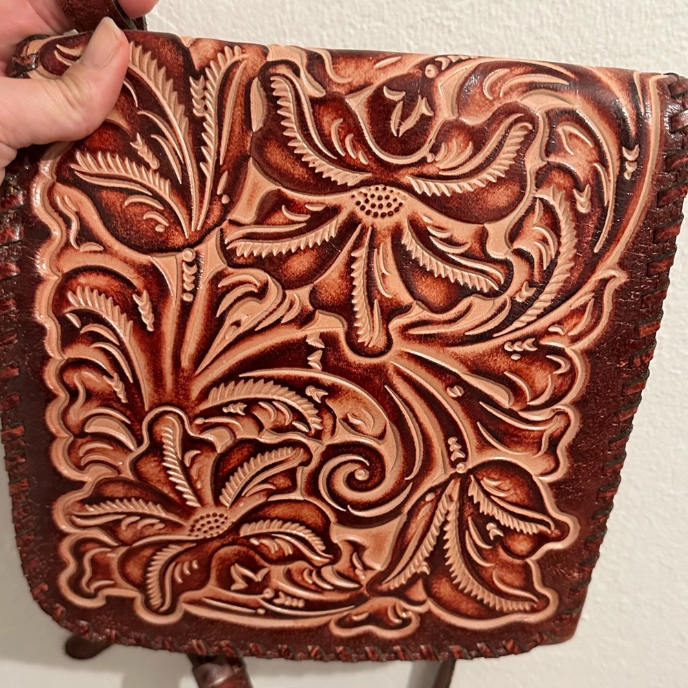 Patricia Nash handcrafted Tooled leather Crossbody